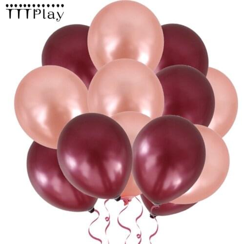 100pcs 12inch Thick 3.2g Latex Balloon Inflatable Pearl Wine Red Rose Gold Air Ballon Wedding Decoration Birthday Party Supplies