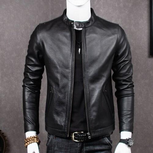 2020 Genuine Leather Jacket Men Sheepskin Coat for Men Plus Size Real Cow Leather Jackets Chaqueta Cuero Hombre MT681 KJ2283
