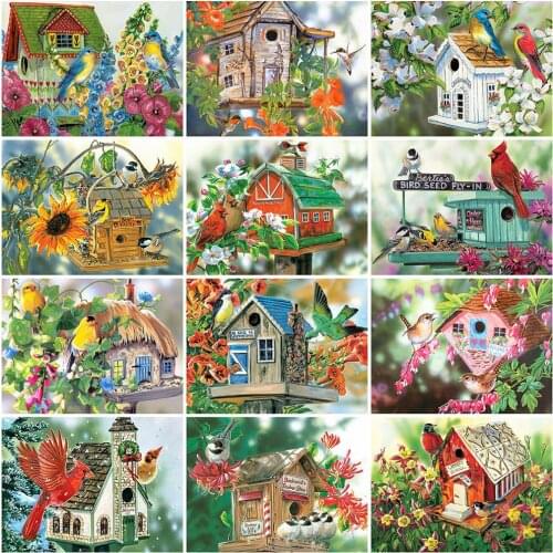 3D Diamond Embroidery Bird Full Square 5D Diy Diamond Painting Animal Cross Stitch Diamond Mosaic Spring Scenery Home Decoration