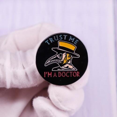 Dr Plague Brooch Trust Me I'm A Doctor Enamel Laple Pin Badge Jackets Jeans Fashion Gothic Jewelry Gift