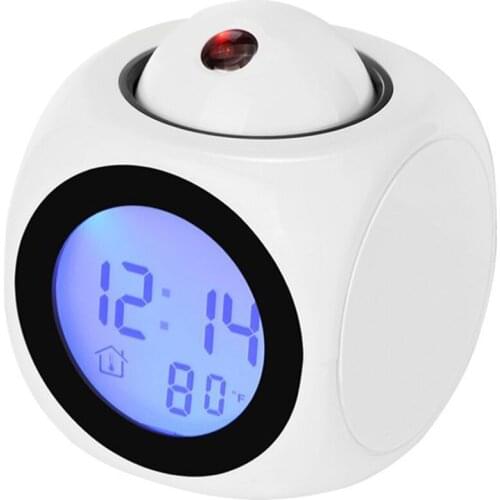 2020 New Lcd Projection Voice Talking Alarm Clock Backlight Electronic Digital Projector Watch Desk Temperature Display