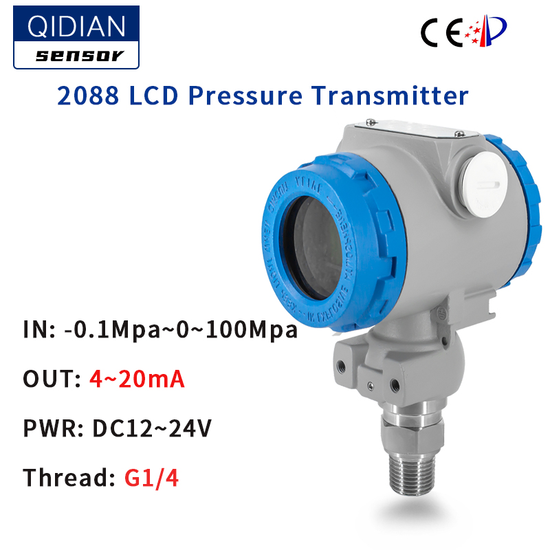 5 Digital Pressure Transmitter Oil/Liquid/Gas Pressure Sensor 1-5V Voltage Output -0.1-0-100MPa