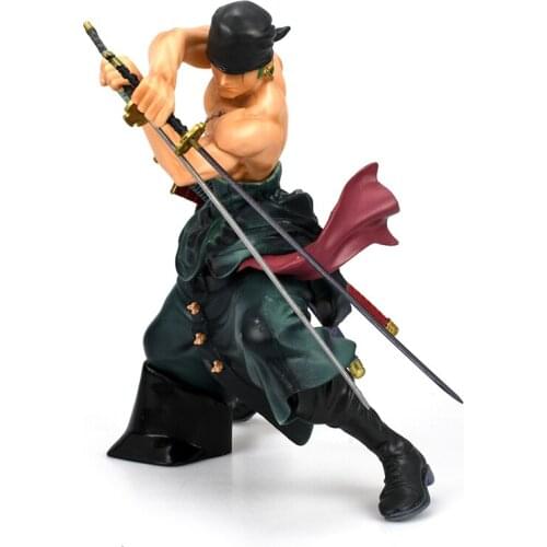 Anime One Piece Roronoa Zoro The battle over the dome Double knife 16cm PVC Action Figure Model Collection Toy Decoration
