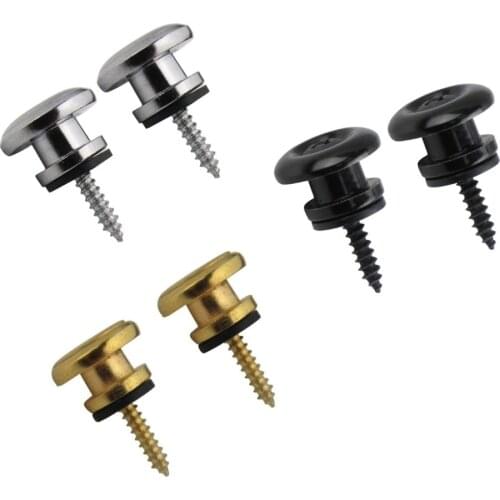 1 Pair of Mushroom Head Guitar Strap Locks Straplocks Buttons Gold/Chrome/Black Choose for Acoustic Electric Guitar Bass Parts