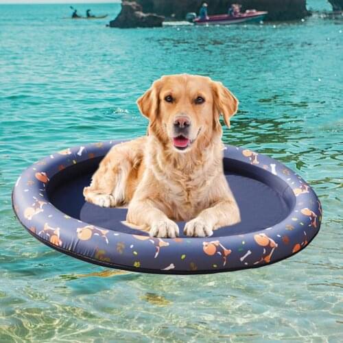 Pet Dog Pool Float Pet Water Toy Dog Swimming Pool Floating Inflatable Swimming Ring Mat Floating Row Bed For Dog Cat