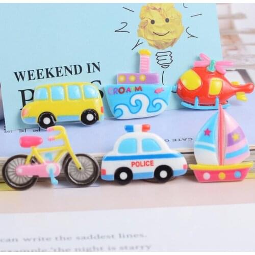 20pcs/lot Cartoon car Flatback Resin Cabochon Kawaii Fit Phone Deco Parts DIY Accessories Scrapbooking Crafts