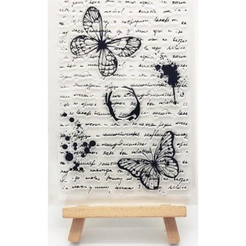 Kawaii Butterfly Transparent Clear Silicone Stamp Seal DIY Scrapbooking Stencil Coloring Embossing Decor Office School Supplies