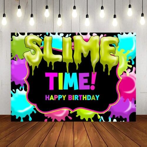 Photography Backdrop Colorful Happy Birthday Party Background For Kids Splatter Glow Favors Decorations