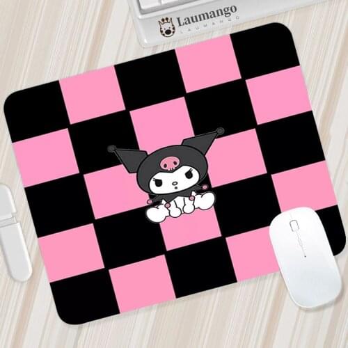 Kuromies Mouse Small Pads Pc Accessories Gaming Pad Gamer Desk Mause Rug Gamers Mousepad Anime Computer Keyboard Cover Mat Pink