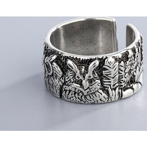 Miuoxion Retro Forest Rabbit Ring Fashion Personality Party Punk Jewelry For Women Feature Namour Charm Gift All Seasons