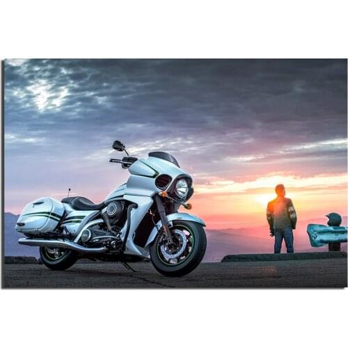 Kawasaki VN 1700 Vaquero Motorcycle Poster Canvas Cloth Fabric Print Painting for Home Decor Wall Art Picture