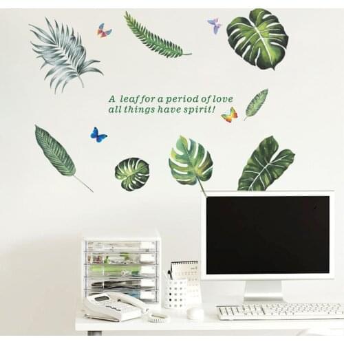 Garden flower leaf butterfly wall stickers living room bedroom TV Background window wall decals mural arts wedding decor