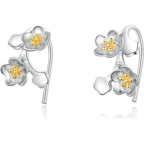 Newest Fresh Simple Style Stud Earring For Literary Women Plum Branches Small Earring Hook Romantic Female Earring Piercing Gift