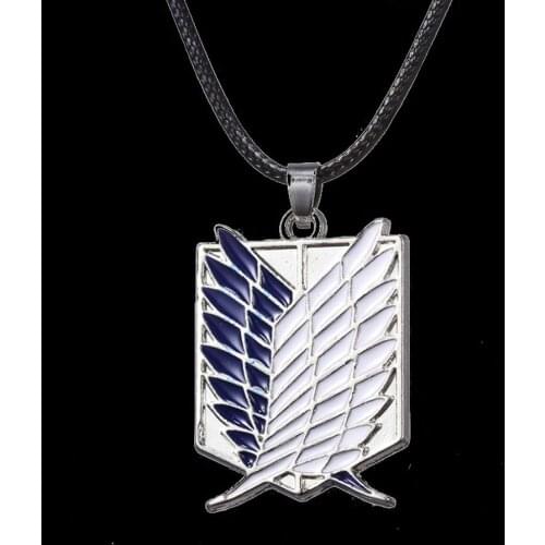 Cosplay Attack On Titan Necklace Wings of Liberty Freedom Scout Regiment Legion Survey Recon Corp Badge Pendant Fashion Anime
