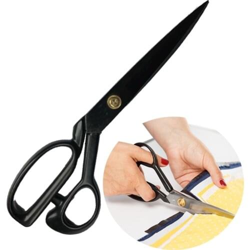 Professional Fabric Scissors Embroidery Scissors for Sewing Cutting Tailors Cutter Shears Sharp Blade Handmade Scissors Black