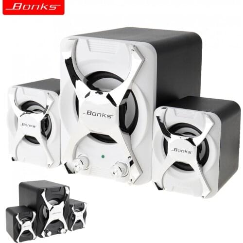 Bonks K2 Computer Notebook Speaker Subwoofer with Dual Frequency Channel and USB Power for Desktop PC Laptop Mobile Phone