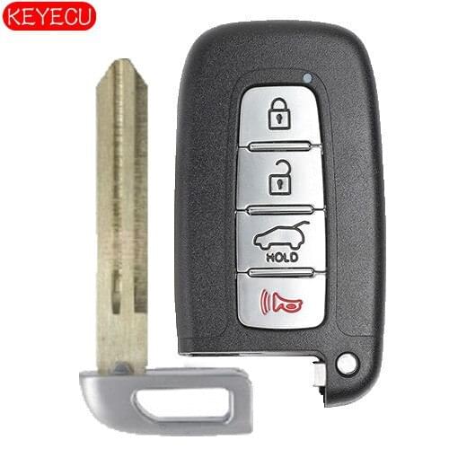 Keyecu Smart Remote Key Shell Case Fob 4 Button for Hyundai Elantra Sonata Kia Sportage Soul