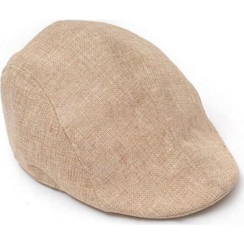 Cool Style Linen Beret Soft Breathable Pure Color Men Caps Women Unisex Gentleman Newsboy Winter Berets Hat England Style