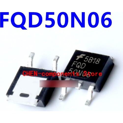 10pcs FQD50N06 TO-252 SMD triode