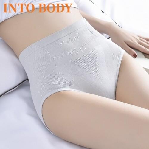 INTO BODY High Waist Ladies Abdominal Panties Comfortable Cotton Crotch Ladies Hip Shaping Panties Seamless Sexy Underwear