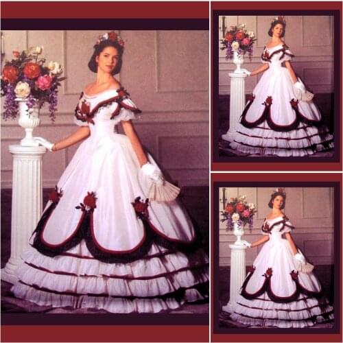 HistoricalCustomer-made Victorian dress 1860s Civil war Dress Vintage Cosplay dresses Scarlett dress SZ US6-36 V-296