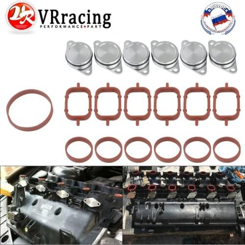 6 PCS 22/33mm OEM design by aluminum For BMW 320d Swirl Flap Blanking Plates seal with intake manifold gasket 6 cylinder