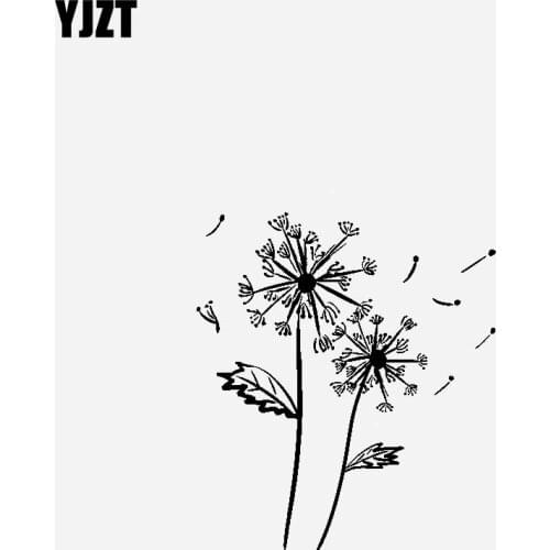 YJZT 14.6CM*16.4CM Originality Car Sticker Vinyl Decal Dandelion Floating To Hope Black/Silver C23-0716