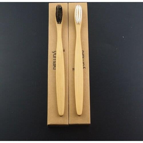 DR.PERFECT Mixed Color Smooth Polished Wood Toothbrush Bamboo Novelty Bamboo Toothbrush Soft-bristle BPA Free Nylon Bristle