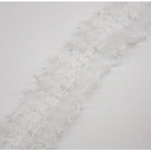 1M Embroidery Lace Guipure Tulle Lace Ribbon Trim Fabric 4cm Diy Sewing White Lace Fabric Dress Decoration Clothes Crafts LA52