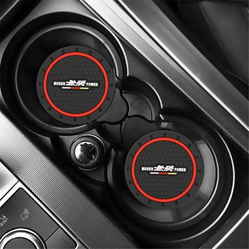 2pcs Car Auto Water Cup Slot Non-Slip Mat Accessories For Mugen Power Honda Civic Accord CRV Hrv Jazz Accessories