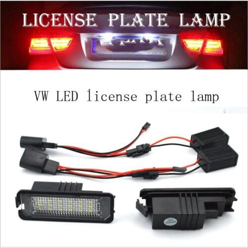 2pcs Xenon White (Set of 2) 18 pieces 1210 SMD LEDs per lampLED Number License Plate Light Lamps LED Car Exterior Accessories