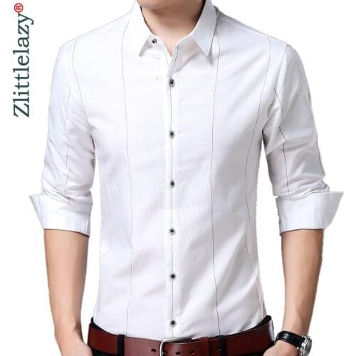 2021 Brand Casual Luxury Striped Long Sleeve Slim Fit Men Shirt Streetwear Social Dress Vintage Shirts Mens Fashions Jersey 9314