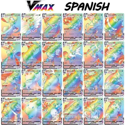 55-100 Pcs Spanish Version Pokemon Card Featuring 100 VMAX 100 Gx 100 Tag Team 20 MEGA 20 EX Spanish Pokemon Card