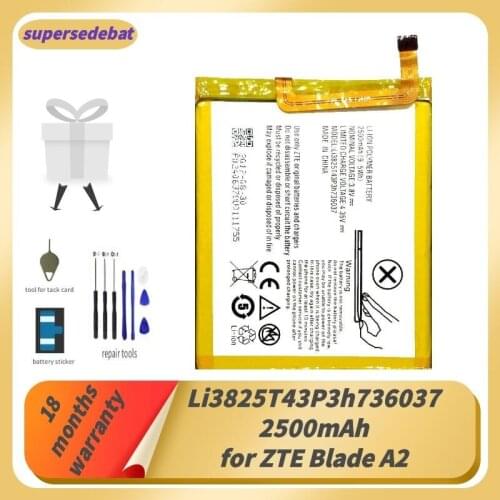 Supersedebat Li3825T43P3h736037 Bateria for ZTE Blade A2 Blade V7 Lite Dual SIM BV0720 Battery 2500mAh Rechargeable Batteries