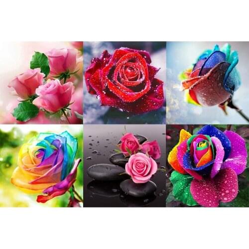 Diamond Embroidery Sale Flowers 5D DIY Diamond Painting Rose Picture Mosaic Rhinestone Cross Stitch Home Decor gift