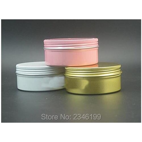 150G 150ML Aluminum Jar White Gold Pink Color With Screw Lid, Cosmetics Skin Care Cream Jar, Tin Metal Packing Pot, 30pcs/lot
