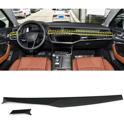 Car accessories Left hand driving For Audi A6 C8 2019 Center Control Decorative Cover carbon fiber Interior Car Trims