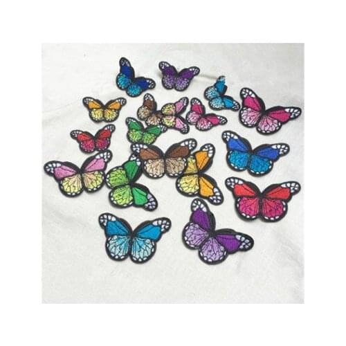 Free shipping Butterfly Applique Fabric Clothes Patch Stickers Sew-on Small Diy Decoration Accessories 20pcs/Pack