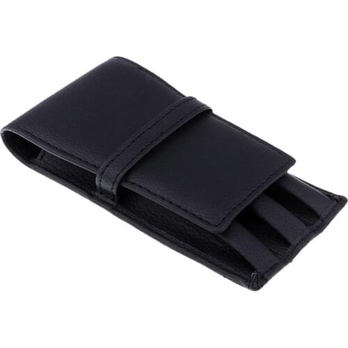 1 Piece Pencil Case Leather Pen Bag Black Waterproof Storage Organizer Bag