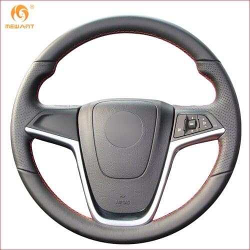 MEWANT Black Artificial Leather Steering Wheel Cover for Opel Mokka 2013-2016 Opel Insignia 2009-2013 Astra J 2010-2015 Meriva