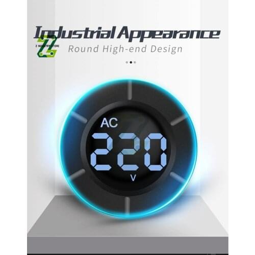 AC30-500V 3 Bits Digital Voltmeter Round Waterproof LED Panel Mini Digital Volt Voltage Meter Tester Monitor Display Voltmeter