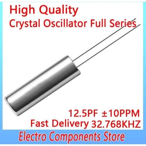 10Pcs/Lot 2Pin 3080 32.768KHz Error 10ppm 3*8 32.768K Cylinder Quartz Resonator 12.5PF ±10PPM Passive Oscillator Quartz Crystal