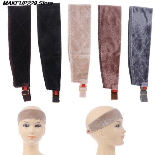 HOT SALE Brown/Black/Blonde Hand Made Non-Slip Wig Grip Band With Double Sided Velvet Adjustable Wig Hair Band Headband