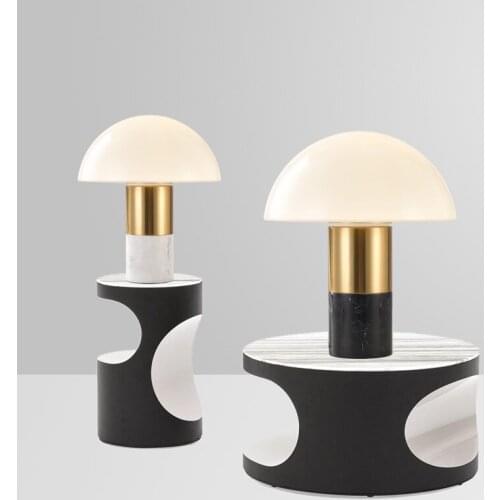 And contracted marble study bedroom lamp artistic personality decoration mushroom small desk lamp of the head of a bed
