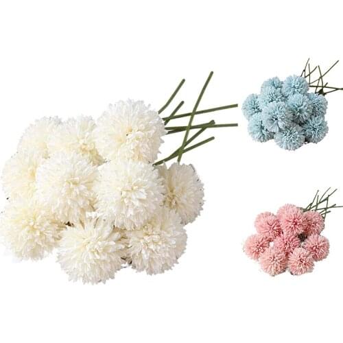 Artificial Flowers Chrysanthemum Ball Flowers Bouquet 10Pcs Present for Important People Glorious Moral
