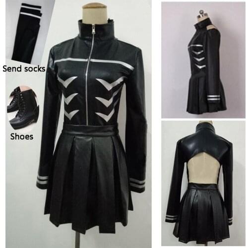 4PCS Tokyo Ghoul Kaneki Ken Girl Uniforms Female Ken Kaneki Cosplay Costume Jacket Skirt Stockings Shoes Free Shipping Halloween