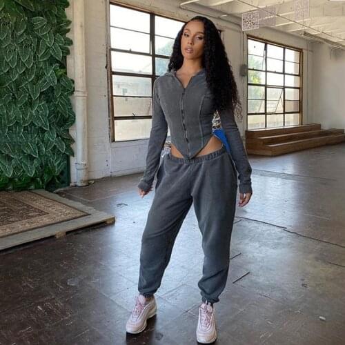 Two Piece Set Hooded Women Clothes Jogger Tracksuit Sportwear Co Ord Cute Outfits Lounge Wear Jacket Suit 2 Piece Set Sweatpants