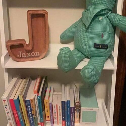 Letter-Shaped Piggy Bank Personalized Transparent Window Piggy Toy Burly HOT Money Kid Meaningful Coin Bank Letters Wood Bo G0O6