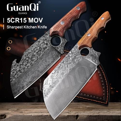 Forged Multifunctional Meat Cleaver Handmade kitchen Chef Knife High Clad Steel Outdoor Camping Slicing Cleaver Butcher Knifes