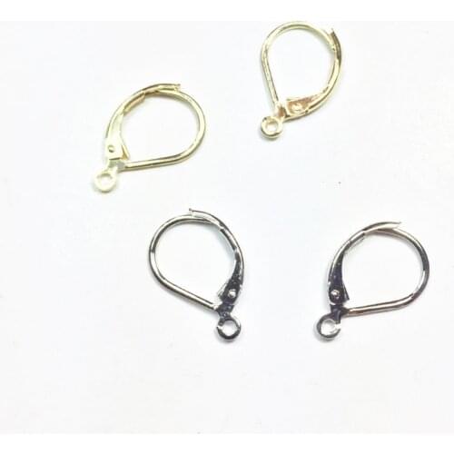 Eruifa 20pcs 10*16mm outer inner Brass kidney Hoop Clip for Earring DIY Charms 2 colors
